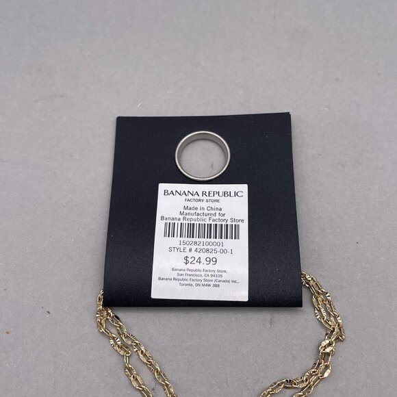 NWT Banana Republic Two-Tier Semi-Precious Stone Gold Tone Chain Necklace - Picture 7 of 7